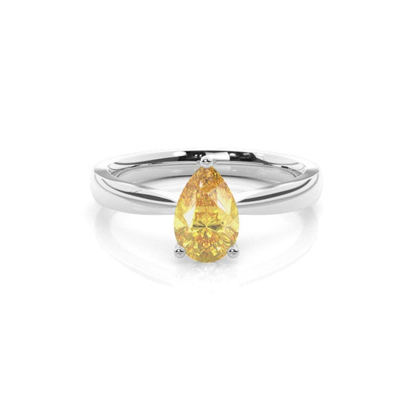 Yellow Stone Silver Ring