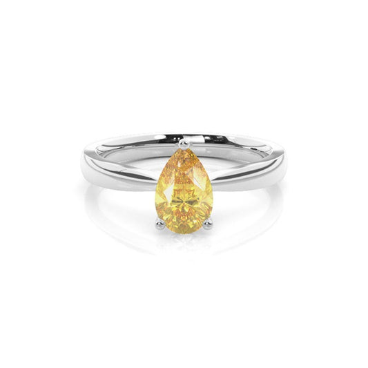 Yellow Stone Silver Ring