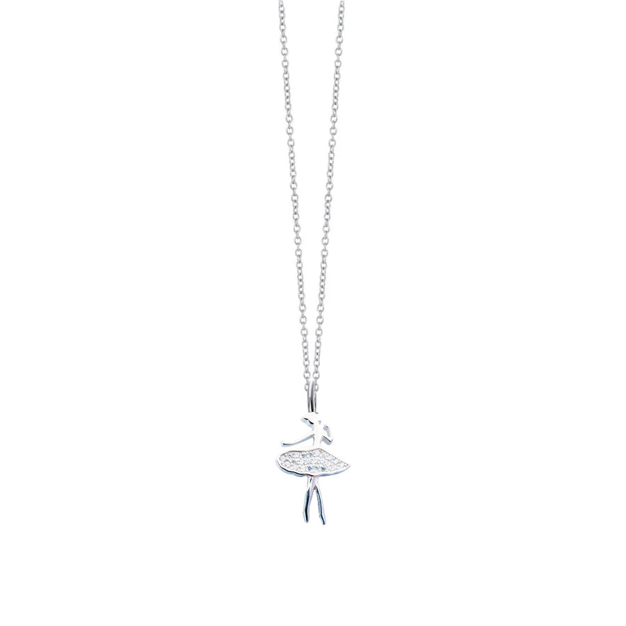 Dancing Ballerina Silver Necklace