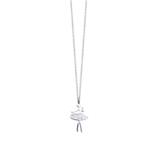 Dancing Ballerina Silver Necklace