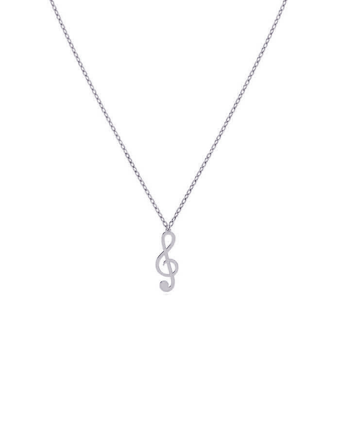 Music Note Silver Necklace