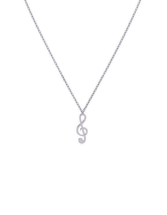 Music Note Silver Necklace