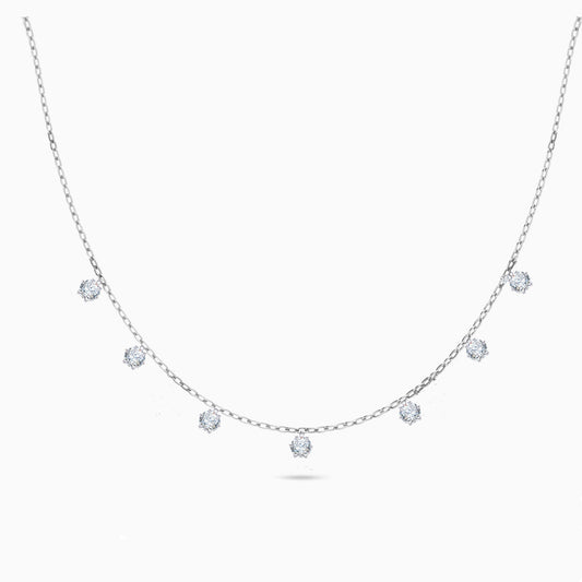 Round Cut Charms Silver Necklace