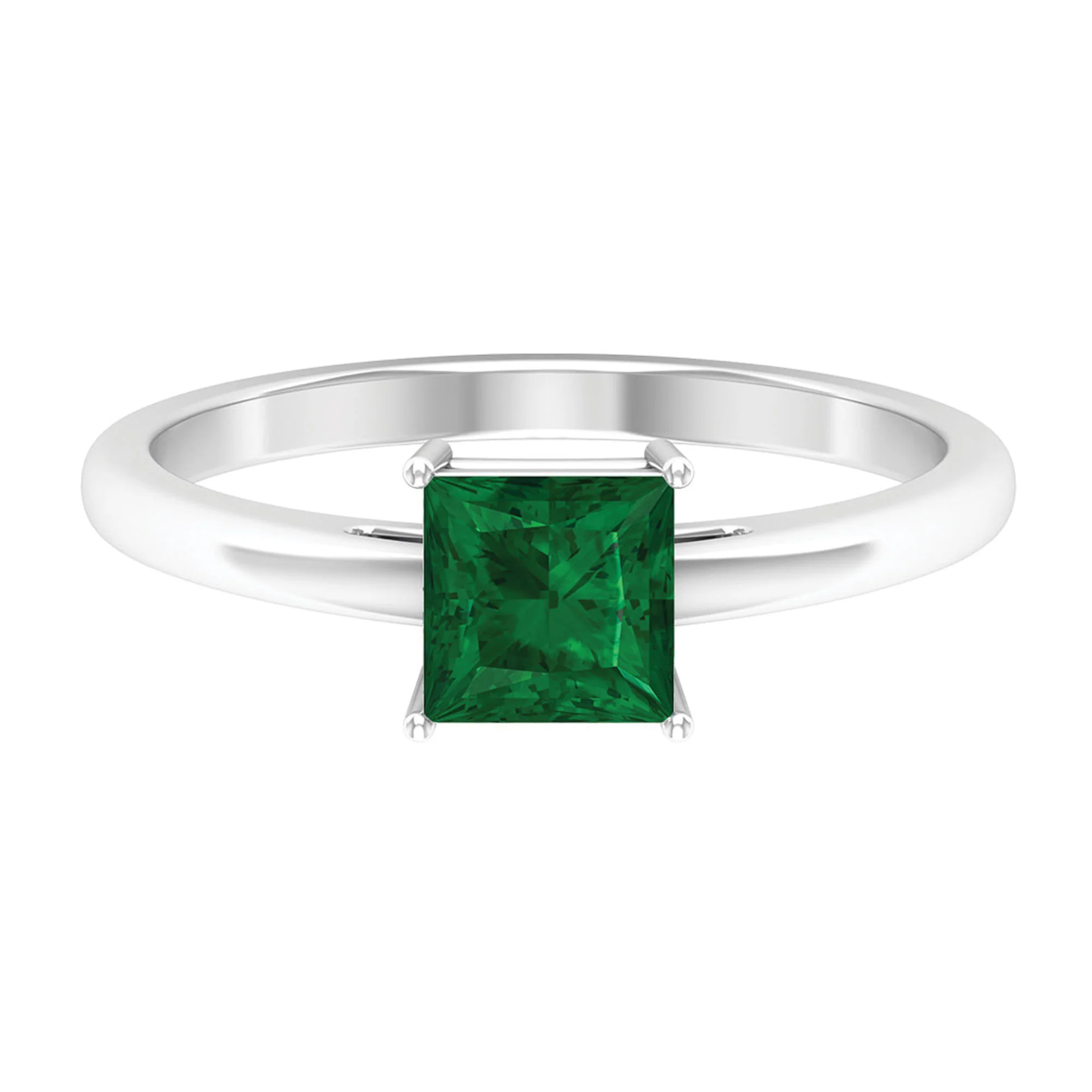 Emerald  Silver Ring