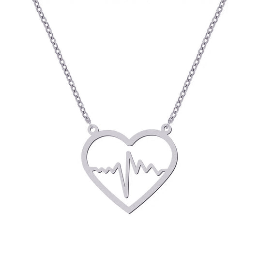 Heart Beat Silver Necklace